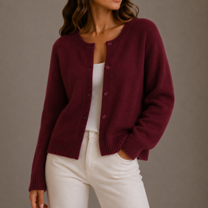 Women’s Knit Cardigan – Soft Button-Up Long Sleeve Round Neck Sweater