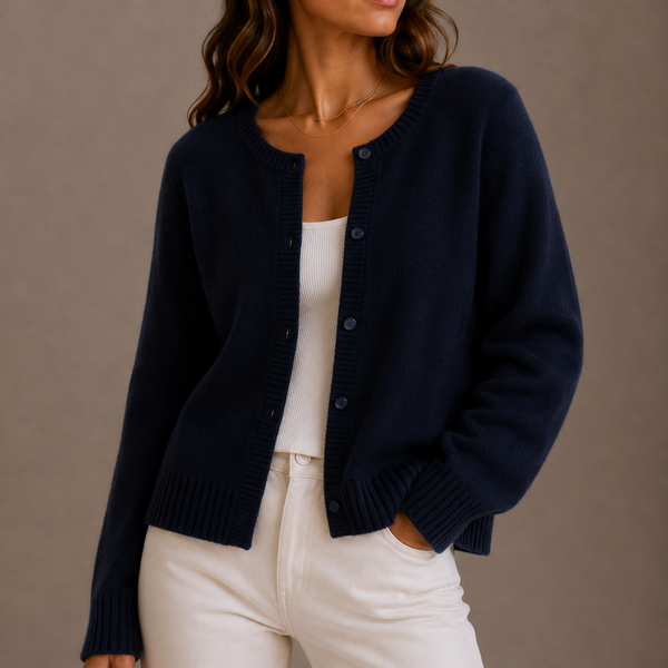 Women’s Knit Cardigan – Soft Button-Up Long Sleeve Round Neck Sweater