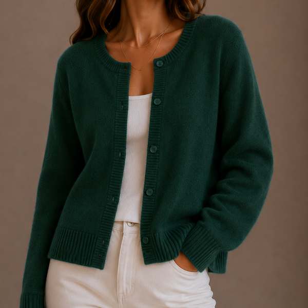 Women’s Knit Cardigan – Soft Button-Up Long Sleeve Round Neck Sweater