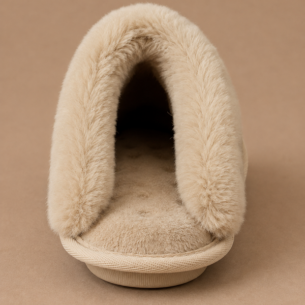 Women’s Suede Mule Slippers – Warm Fur Lined Indoor House Shoes