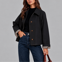 Cropped Trench Jacket | Plaid Lined Short Trench Coat