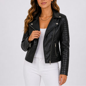 Women's Leather Biker Design Jacket