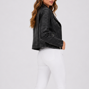 Women's Leather Biker Design Jacket