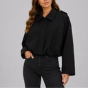Women's Oversized Suede Bomber Jacket