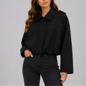 Women's Oversized Suede Bomber Jacket
