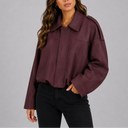 Women's Oversized Suede Bomber Jacket