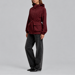 Women’s Waterproof Hooded Jacket with Adjustable Drawstring Waist