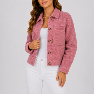 Women’s Casual Knit Blazer Autumn Jacket with Pockets