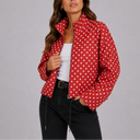 Women's Casual Polka Dot Bomber Jacket