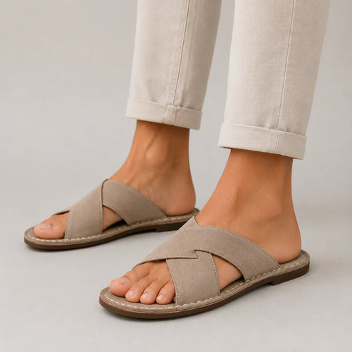 Unisex Suede Cross-Strap Sandals | Breathable Summer Comfort