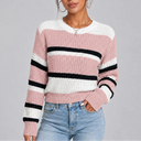 Women’s Striped Crew Neck Knitted Sweater