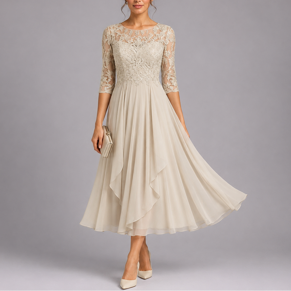 Women's Embroidered Lace Midi Dress | Wedding Guest