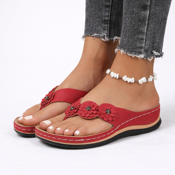 Women’s Floral Orthopedic Summer Sandals – Cushioned Support
