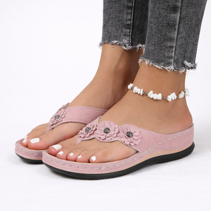 Women’s Floral Orthopedic Summer Sandals – Cushioned Support