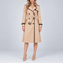 Women's Long Double Breasted Belted Trench Coat – Classic Fit