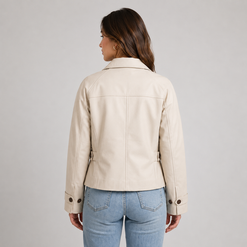 Women's Cropped Jacket | Button Front & Classic Collar