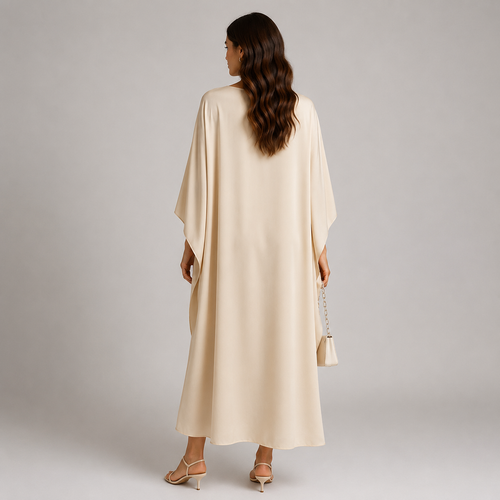 Women's Draped Cape Maxi Dress | Floor Length Evening Dress