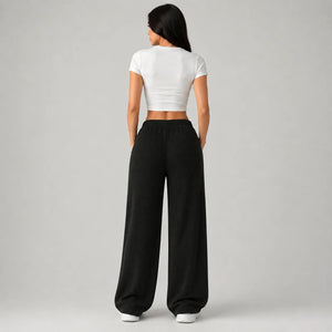 Women’s Ribbed Wide Leg Drawstring Lounge Pants
