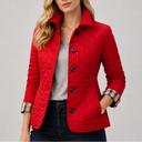 Women’s Quilted Jacket - Button-Up Lightweight Coat with Stand Collar