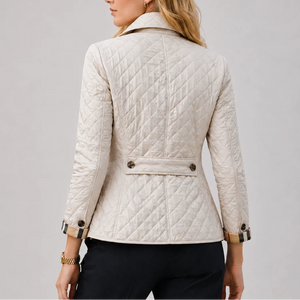 Women’s Quilted Jacket - Button-Up Lightweight Coat with Stand Collar