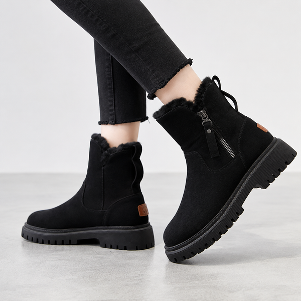 Women's Winter Ankle Boots | Faux Fur Lined Chunky Sole Boots