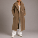 Women's Teddy Coat | Long Double-Breasted Faux Fur Winter Coat