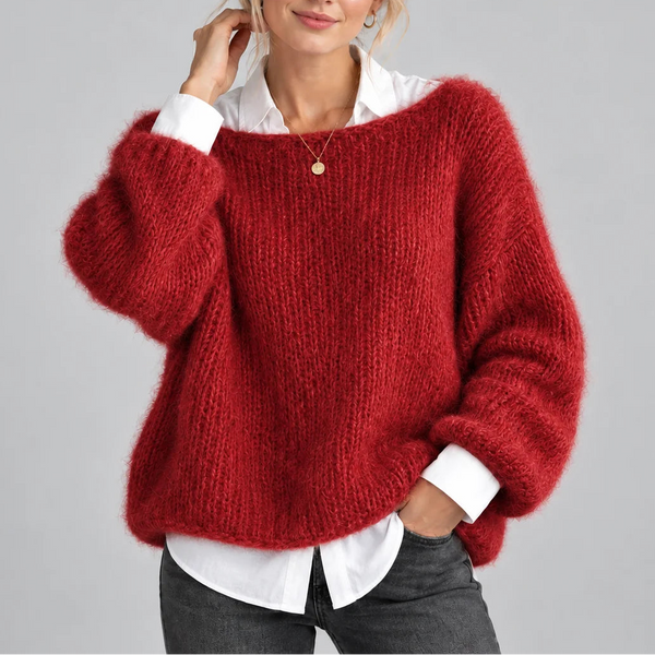 Women’s Oversized Chunky Knit Jumper with Balloon Sleeves
