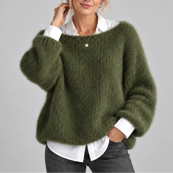 Women’s Oversized Chunky Knit Jumper with Balloon Sleeves