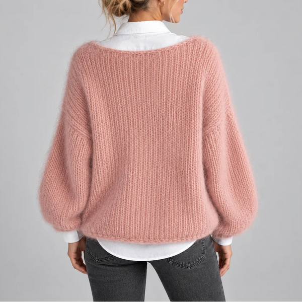 Women’s Oversized Chunky Knit Jumper with Balloon Sleeves