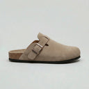 Unisex Suede Clogs – Adjustable Buckle Comfort Slip-On