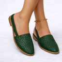 Women’s Woven Vegan Leather Slingback Flats – Elegant Everyday Style