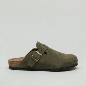 Unisex Suede Clogs – Adjustable Buckle Comfort Slip-On