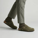 Unisex Suede Clogs – Adjustable Buckle Comfort Slip-On