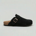 Unisex Suede Clogs – Adjustable Buckle Comfort Slip-On