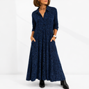 Women’s Elegant Midi Dress – Relaxed Fit with Pockets