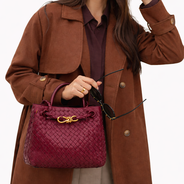 Woven Luxury Tote Bag – Soft Vegan Leather Everyday Shoulder Bag
