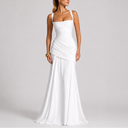 Women’s Elegant Ruched Maxi Evening Dress