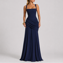 Women’s Elegant Ruched Maxi Evening Dress