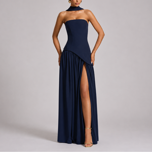 Women's Open Back Scarf Maxi Dress