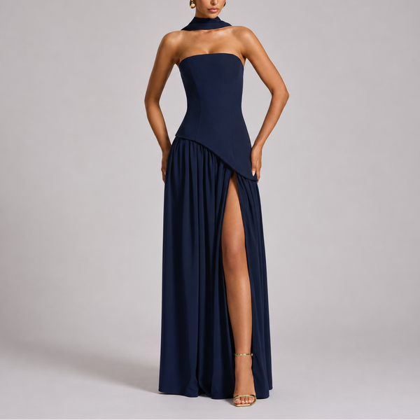Women's Open Back Scarf Maxi Dress