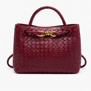 Woven Luxury Tote Bag – Soft Vegan Leather Everyday Shoulder Bag