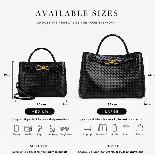 Woven Luxury Tote Bag – Soft Vegan Leather Everyday Shoulder Bag