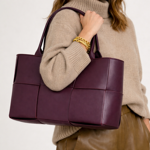 Luxury Woven Tote Bag – Soft Vegan Leather