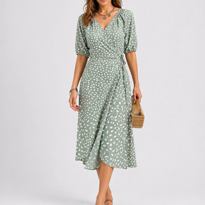 Women’s Summer Abstract Print Midi Dress
