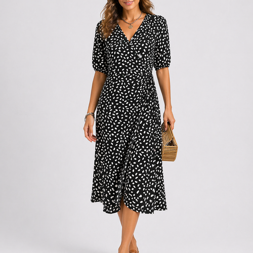 Women’s Summer Abstract Print Midi Dress