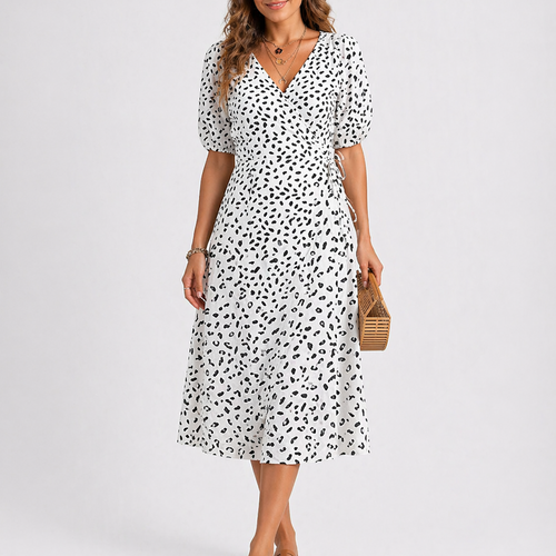 Women’s Summer Abstract Print Midi Dress