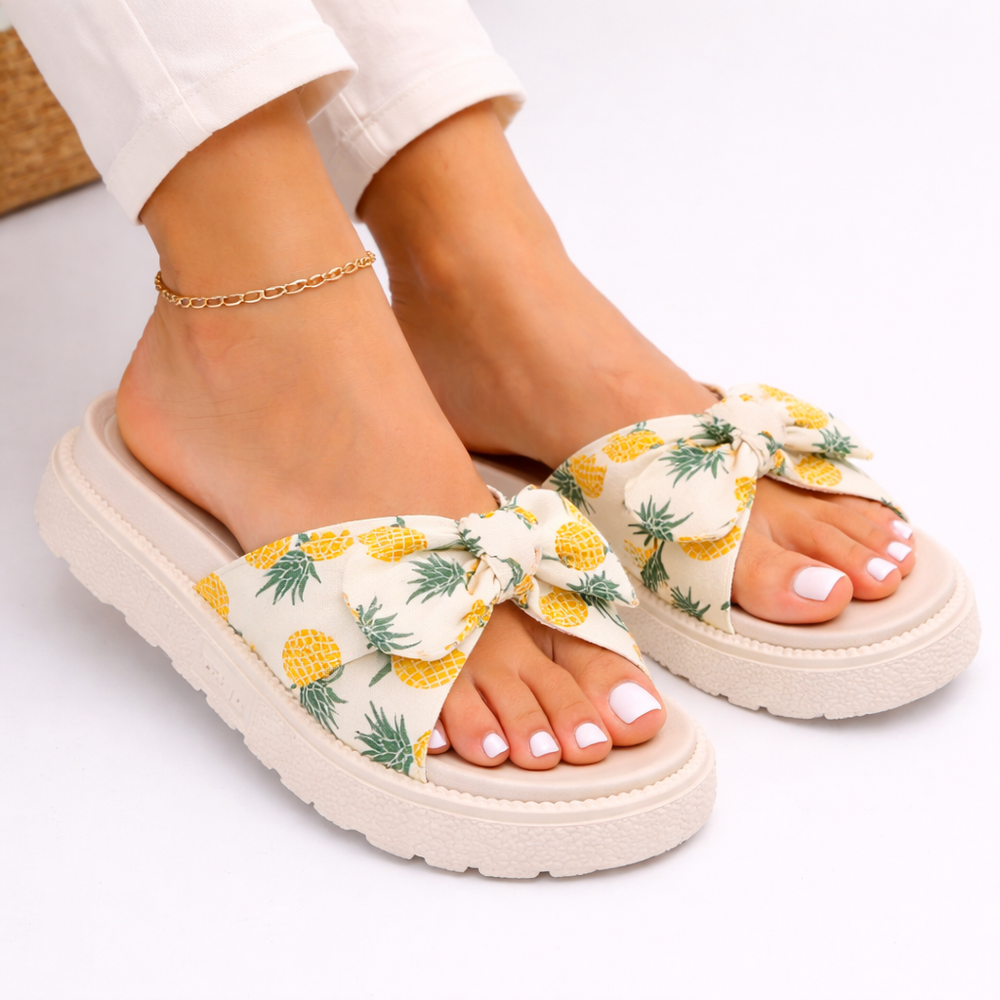 Women’s Flat Sandals – Elegant Bow Detail, Summer Comfort
