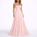 Maxi Dress with Open Back & Floral Texture