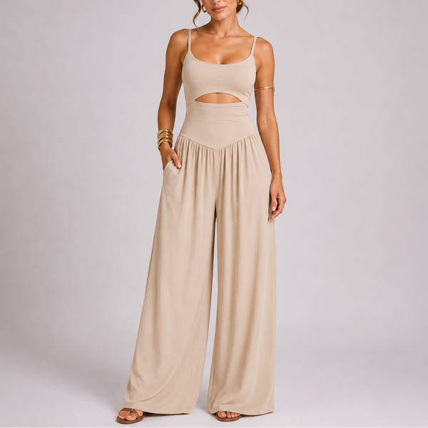 Women’s Elegant Cut-Out Wide Leg Jumpsuit