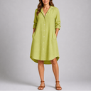 Women’s Summer Shirt Dress with Button Front and Relaxed Fit